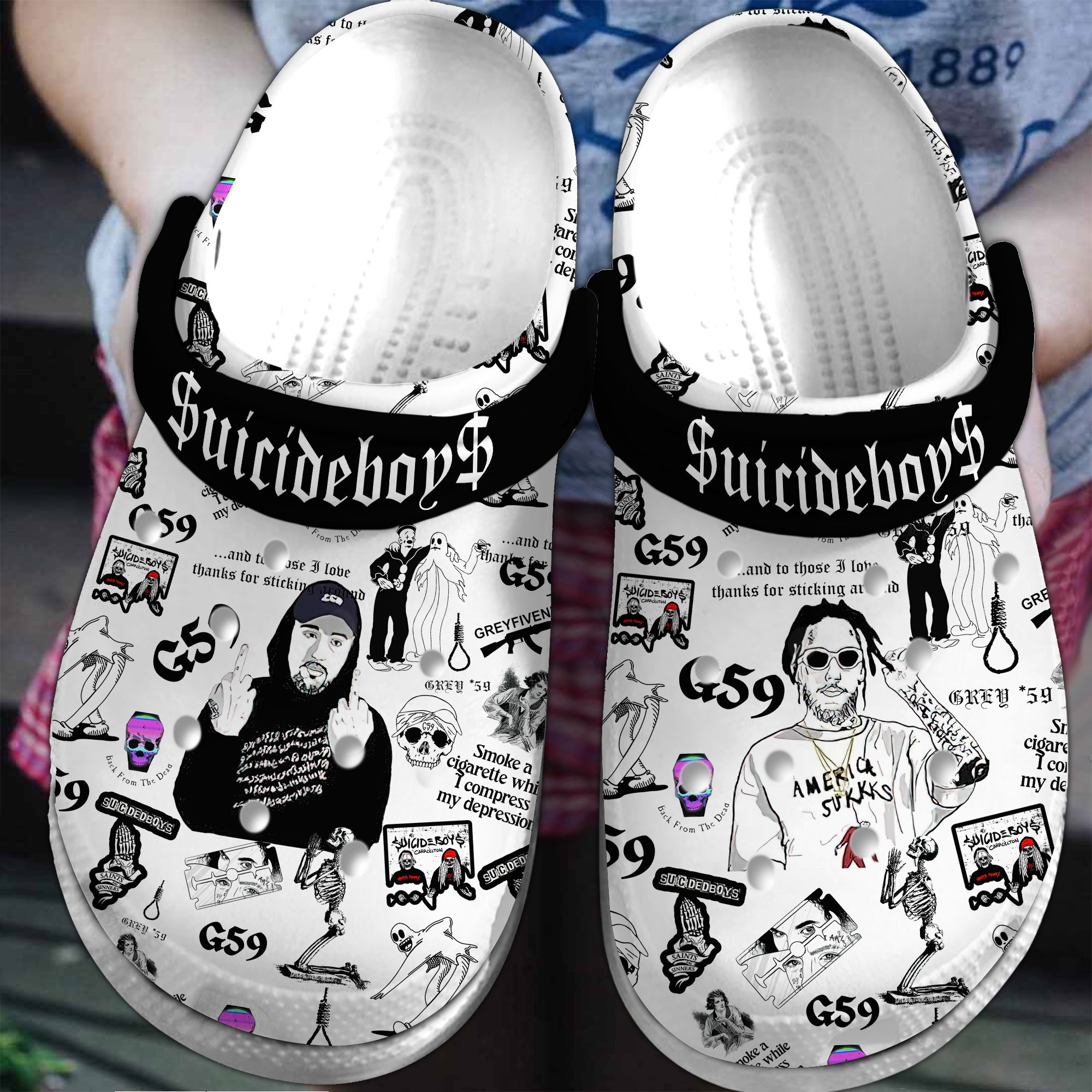 Suicideboys Music Crocs Crocband Clogs Shoes Comfortable For Men Women and Kids