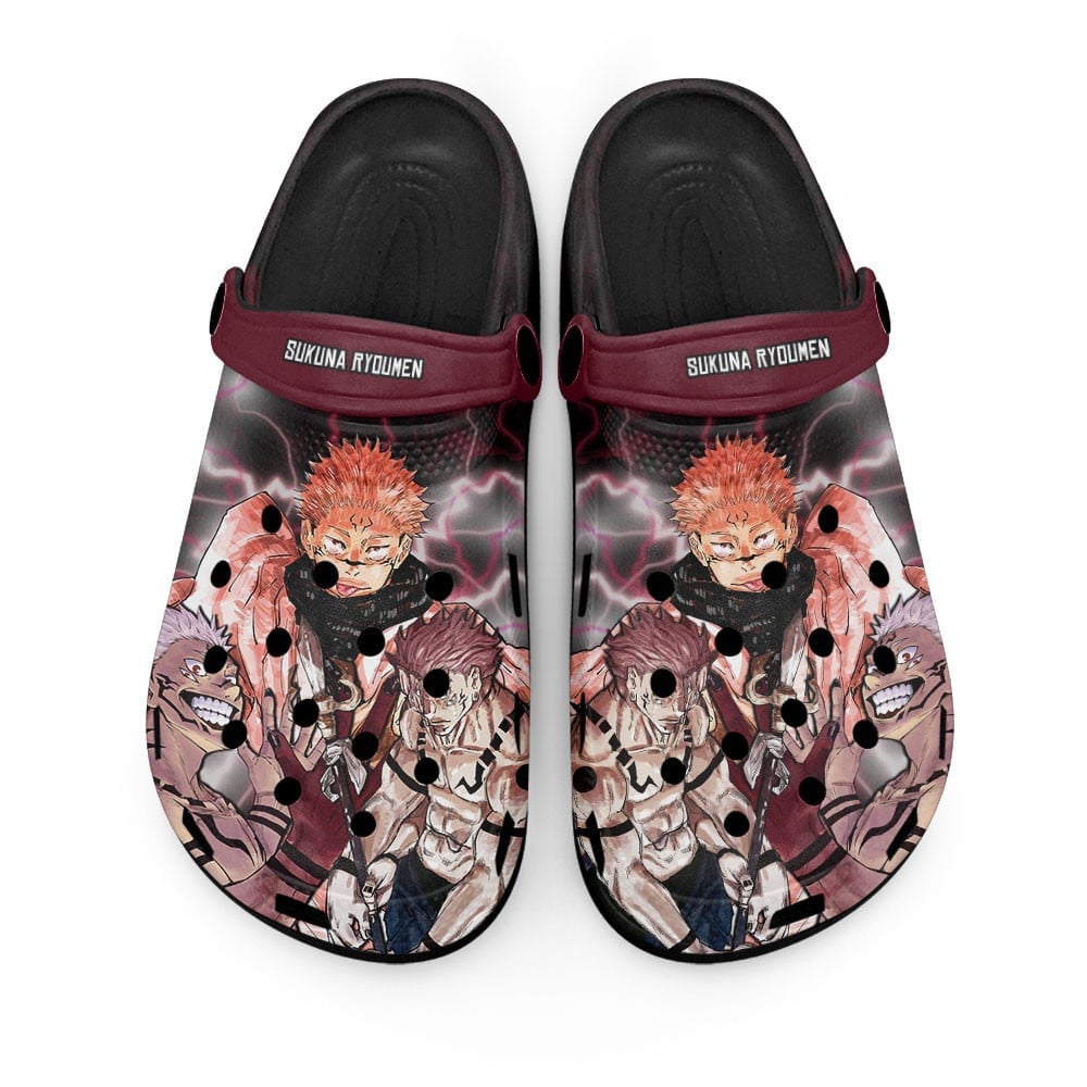 Sukuna Ryoumen Jujutsu Kaisen Anime Crocs Crocband Clogs Shoes Comfortable For Men Women and Kids
