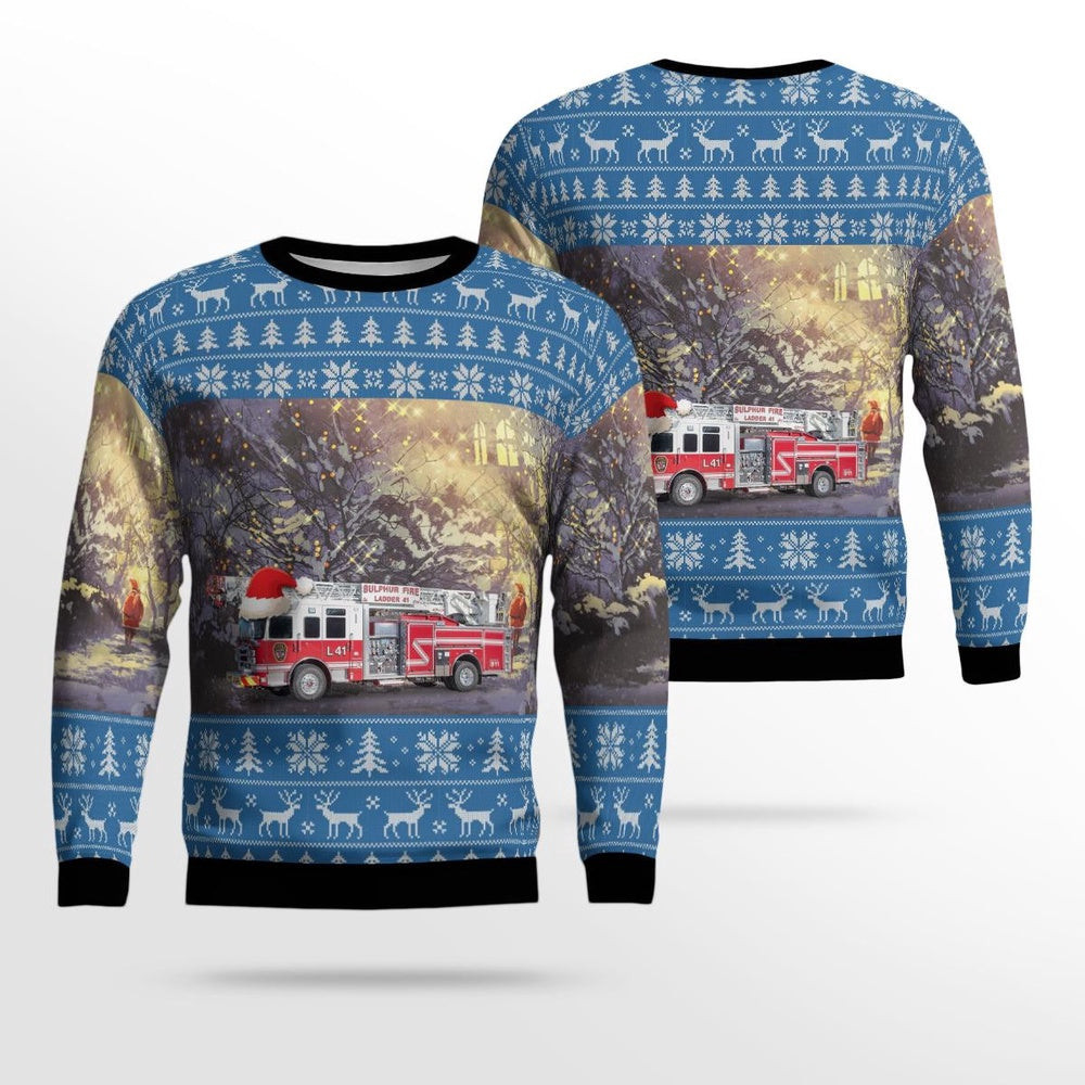 Sulpher Louisiana Sulphur Fire Department AOP Ugly Sweater Unisex Christmas Gift