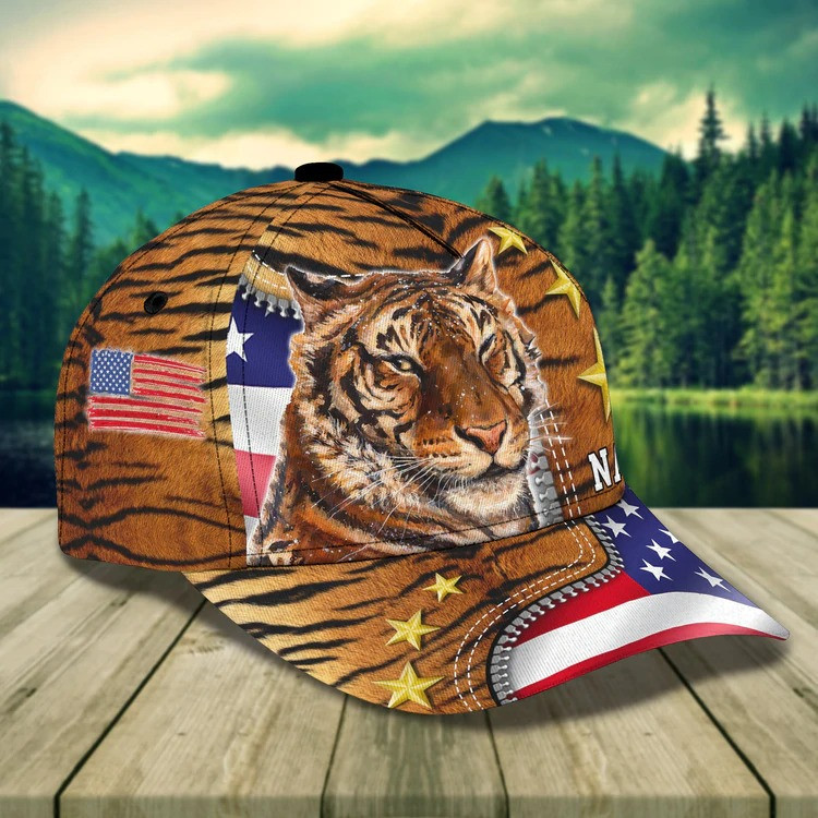 Summer American Tiger Personalized Tiger 3D Baseball Cap for man who Loves Tiger Trucker Hats Custom Hats Gifts For Men & Women