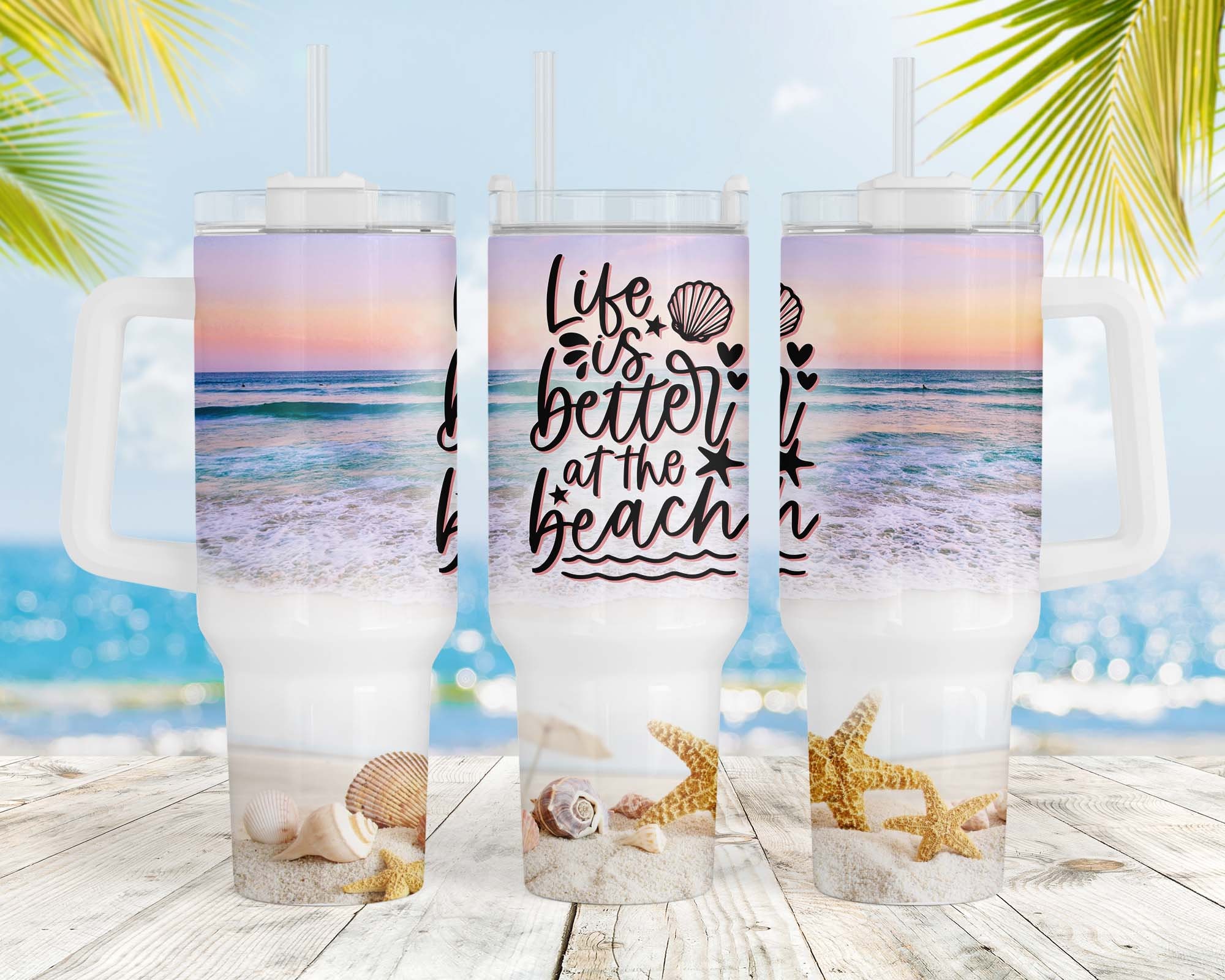 Summer Beach Vibes Custom Stanley Cup 40 oz 30 oz Tumbler With HandleTVC2301958