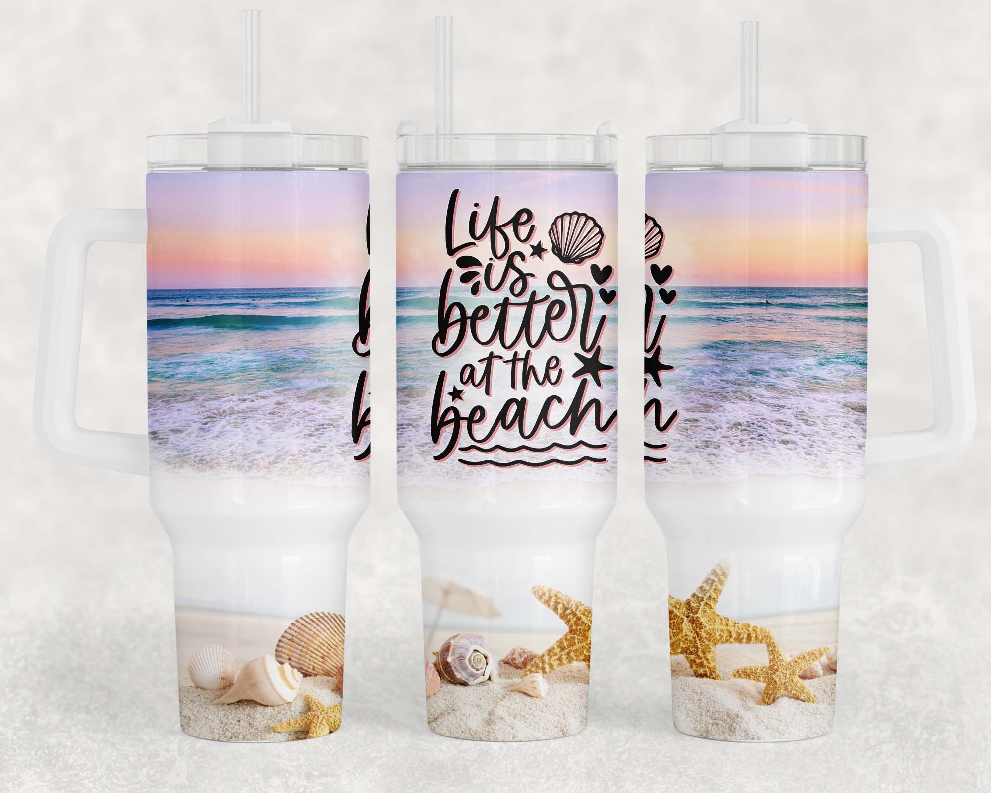 Summer Beach Vibes Custom Stanley Cup 40 oz 30 oz Tumbler With HandleTVC2301958 - Image 2