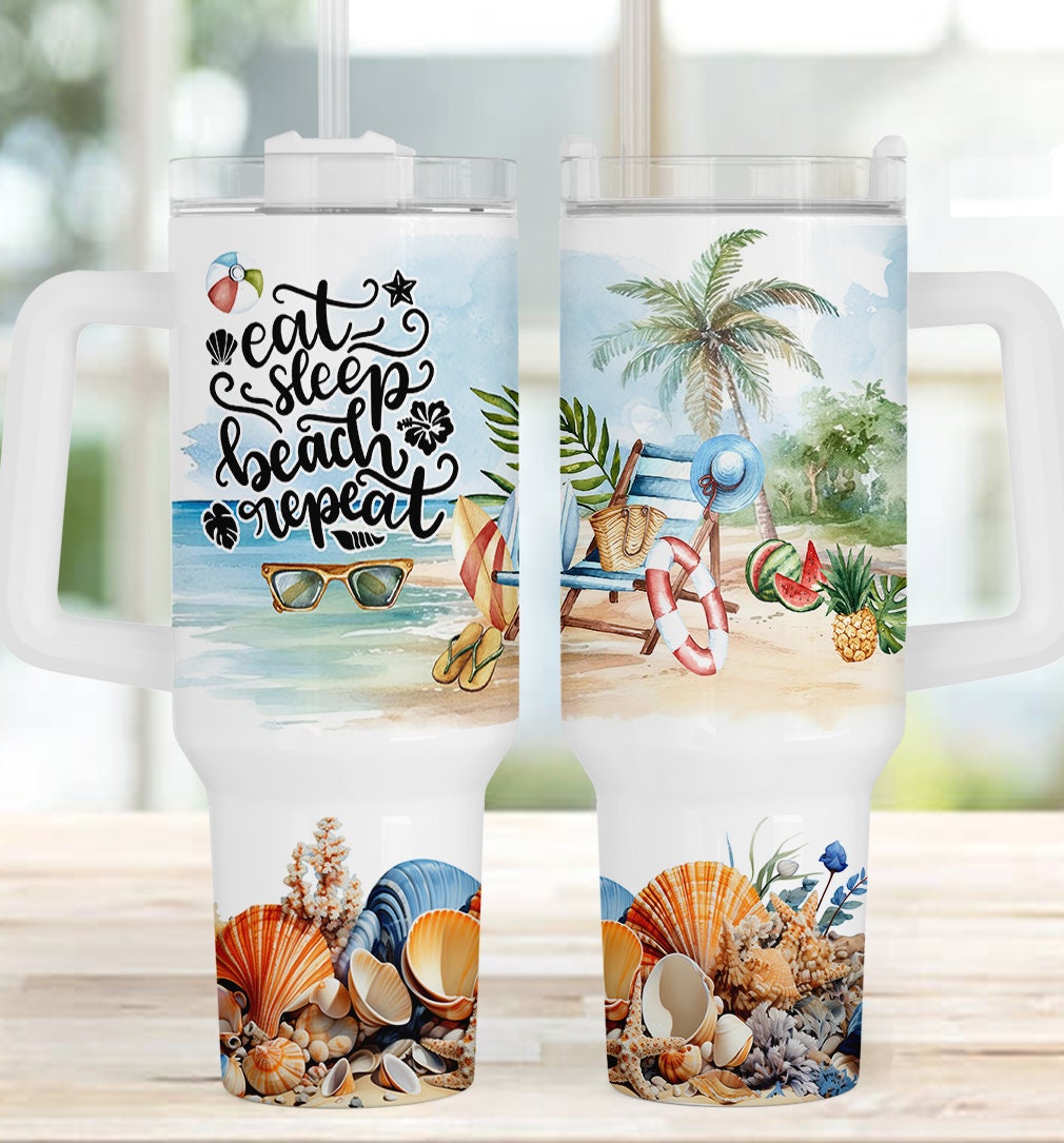 Summer Beach Vibes Custom Stanley Cup 40 oz 30 oz Tumbler With HandleTVC2301966
