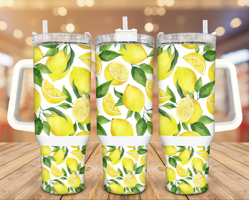 Summer Lemon Print Custom Stanley Cup 40 oz 30 oz Tumbler With HandleTVC2301940
