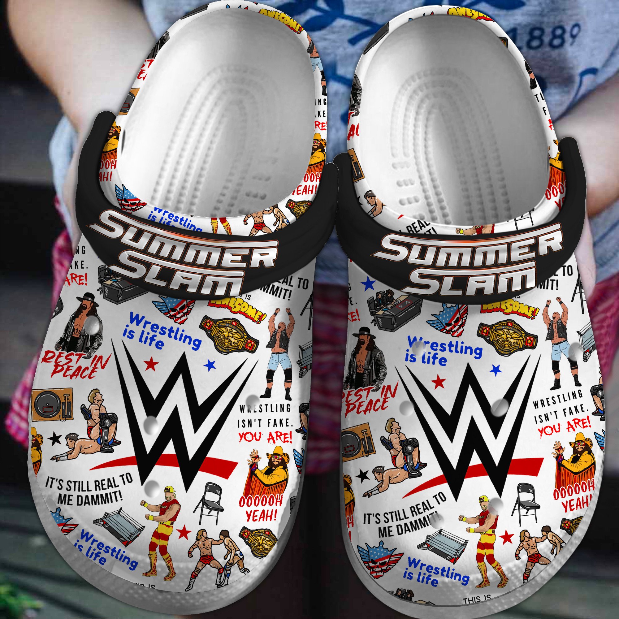 Summer Slam WWE 2024 Sport Crocs Crocband Clogs Shoes Comfortable For Men Women and Kids