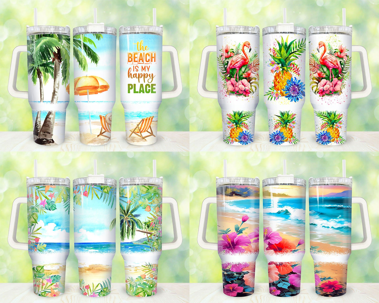 Summer Tropical Flamingo Custom Stanley Cup 40 oz 30 oz Tumbler With HandleTVC2301857
