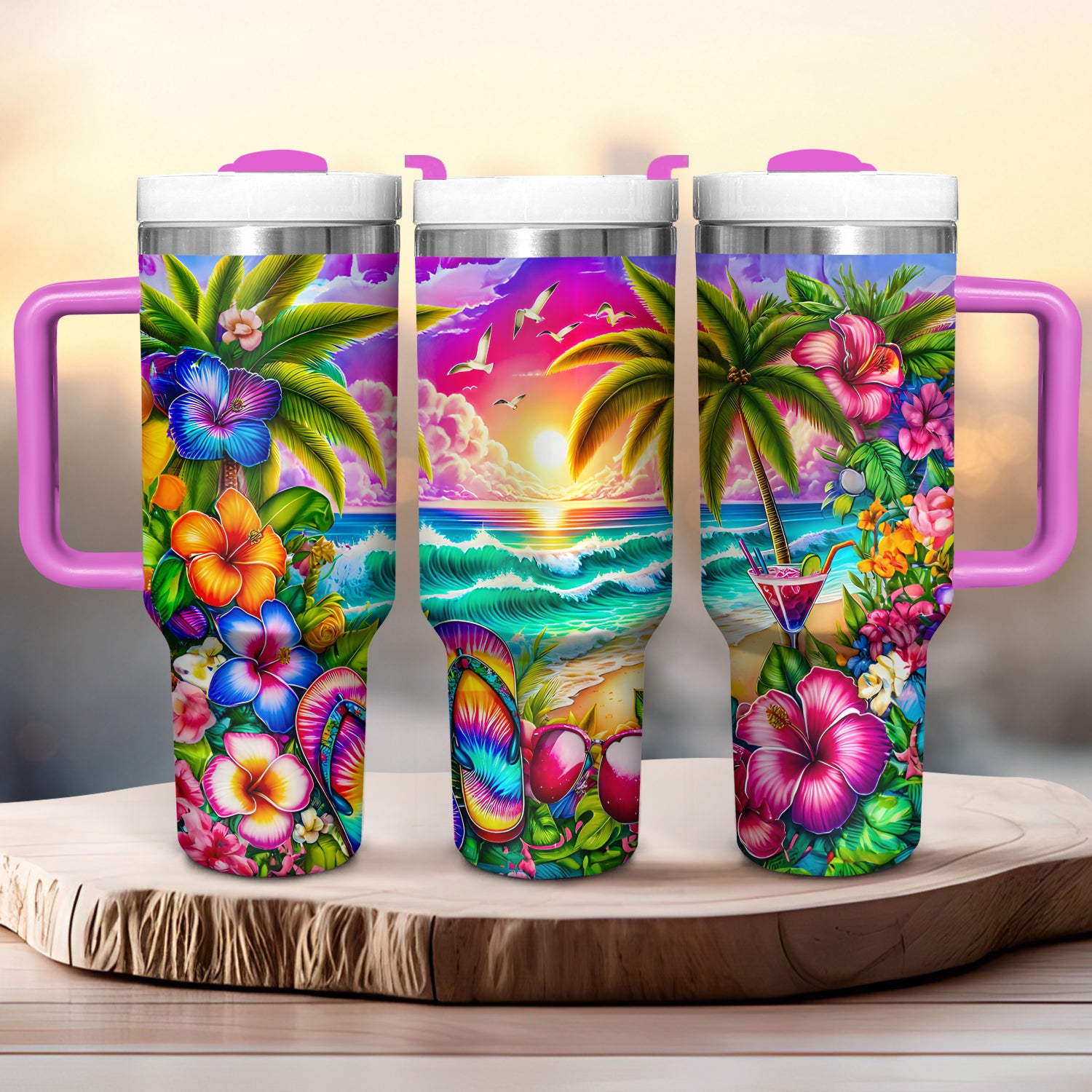 Summer Vibes Custom Stanley Cup 40 oz 30 oz Tumbler With HandleTVC2301724 - Image 2