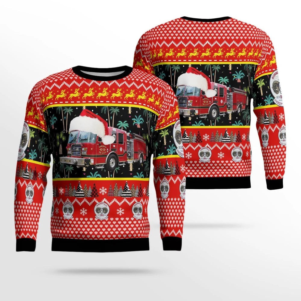 Summerville South Carolina Summerville Fire Rescue Engine 0 Christmas Ugly Sweater Unisex Christmas Gift