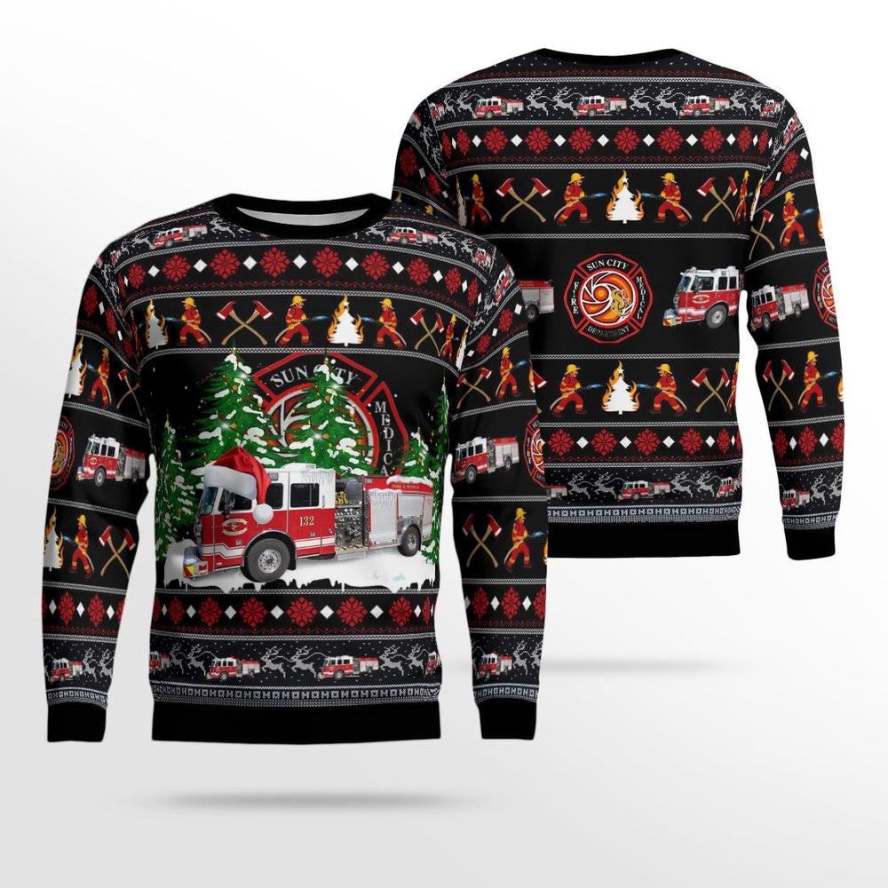 Sun City Fire and Medical Department Sun City Arizona Christmas AOP Ugly Sweater Unisex Christmas Gift