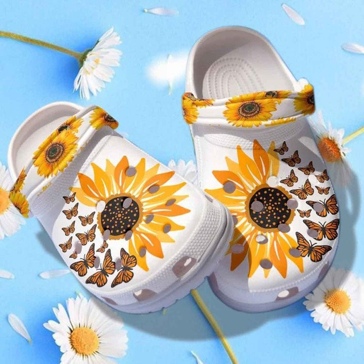 Sunflower Butterfly Cute Shoes Clogs - Hippie Flower Butterfly Be Kind Birthday Gift Daughter Wife
