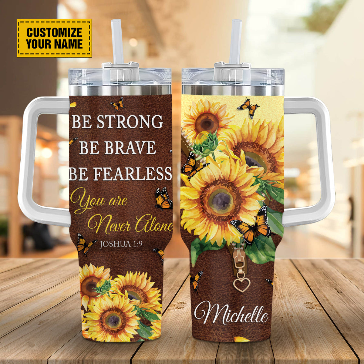 Sunflower Butterfly Faith Custom Stanley Cup 40 oz 30 oz Tumbler With HandleTVC2301694 - Image 5