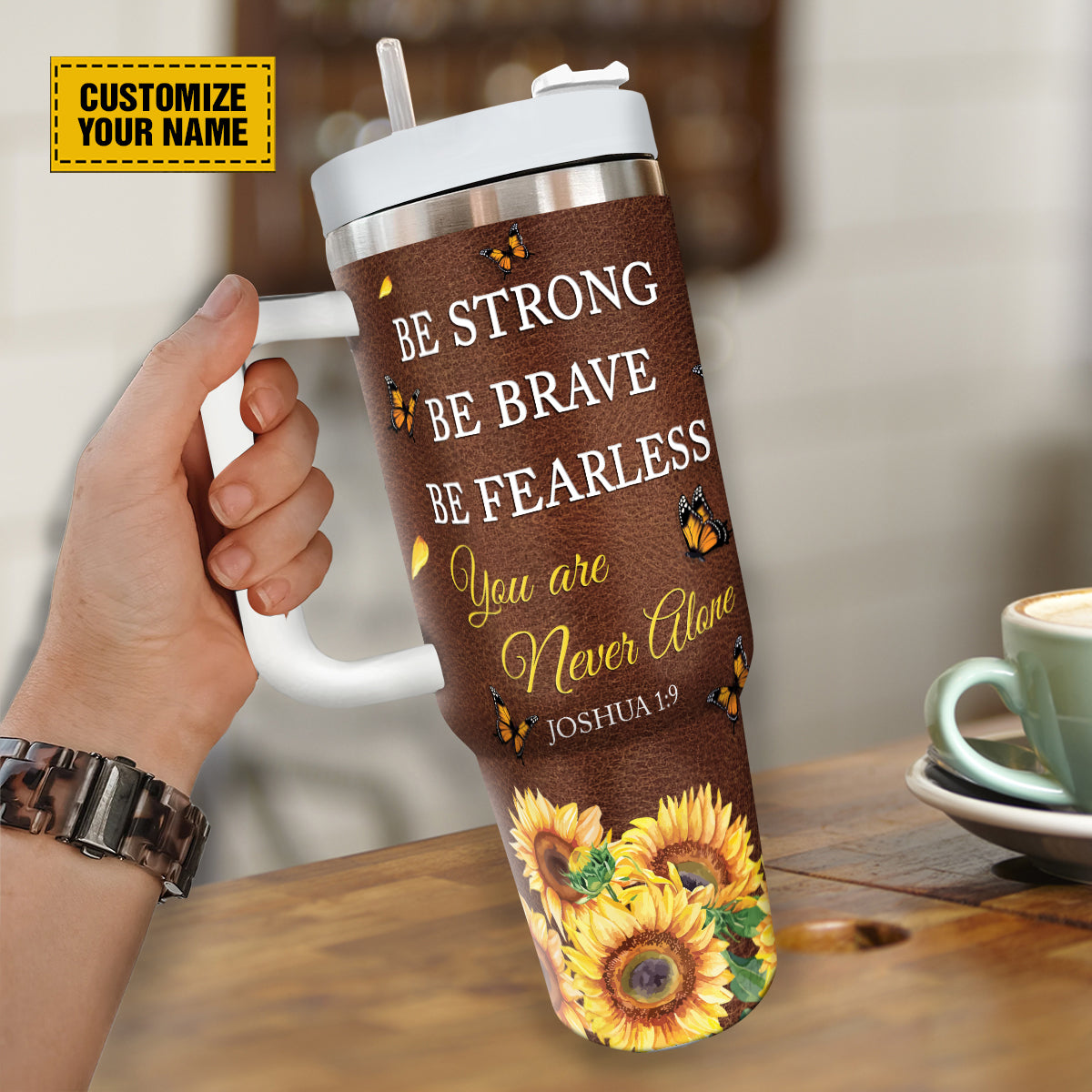 Sunflower Butterfly Faith Custom Stanley Cup 40 oz 30 oz Tumbler With HandleTVC2301694 - Image 3