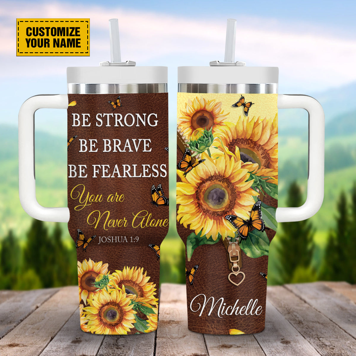 Sunflower Butterfly Faith Custom Stanley Cup 40 oz 30 oz Tumbler With HandleTVC2301694