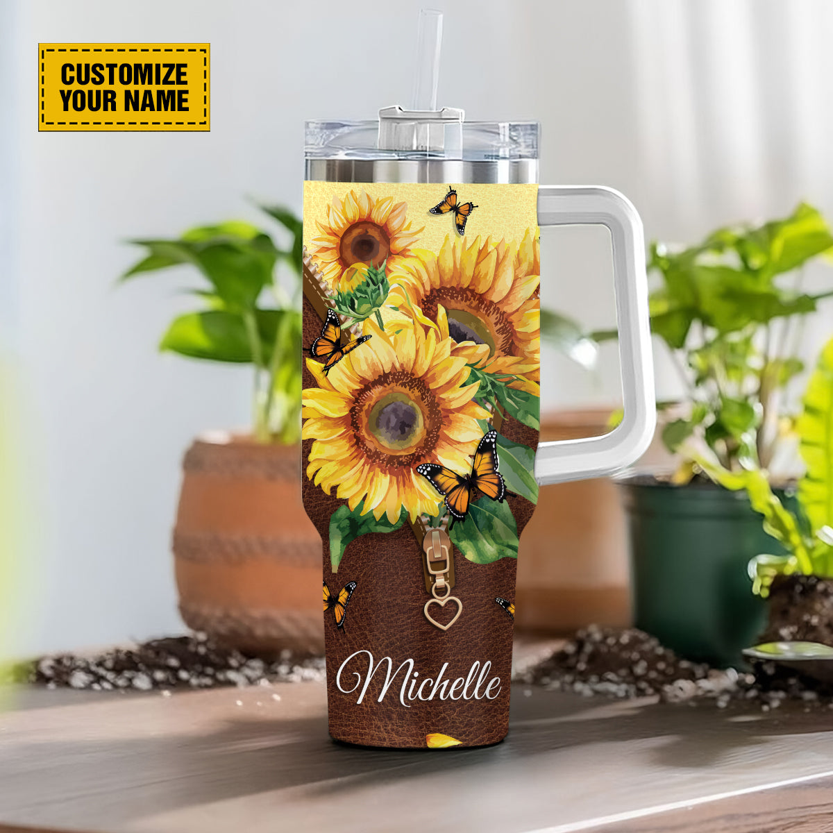 Sunflower Butterfly Faith Custom Stanley Cup 40 oz 30 oz Tumbler With HandleTVC2301694 - Image 4