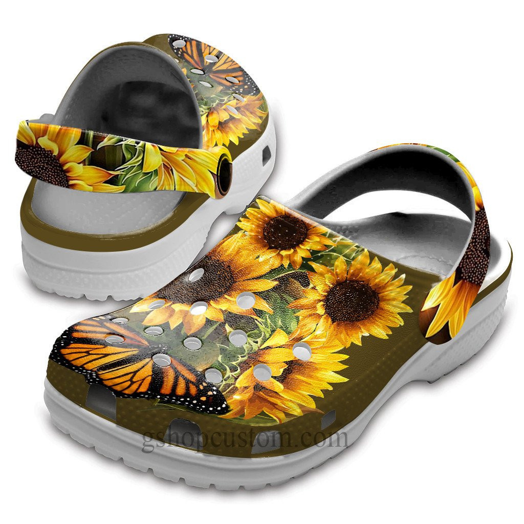 Sunflower Cute Shoes Clogs Gifts For Mothers Day - Sunflower-01