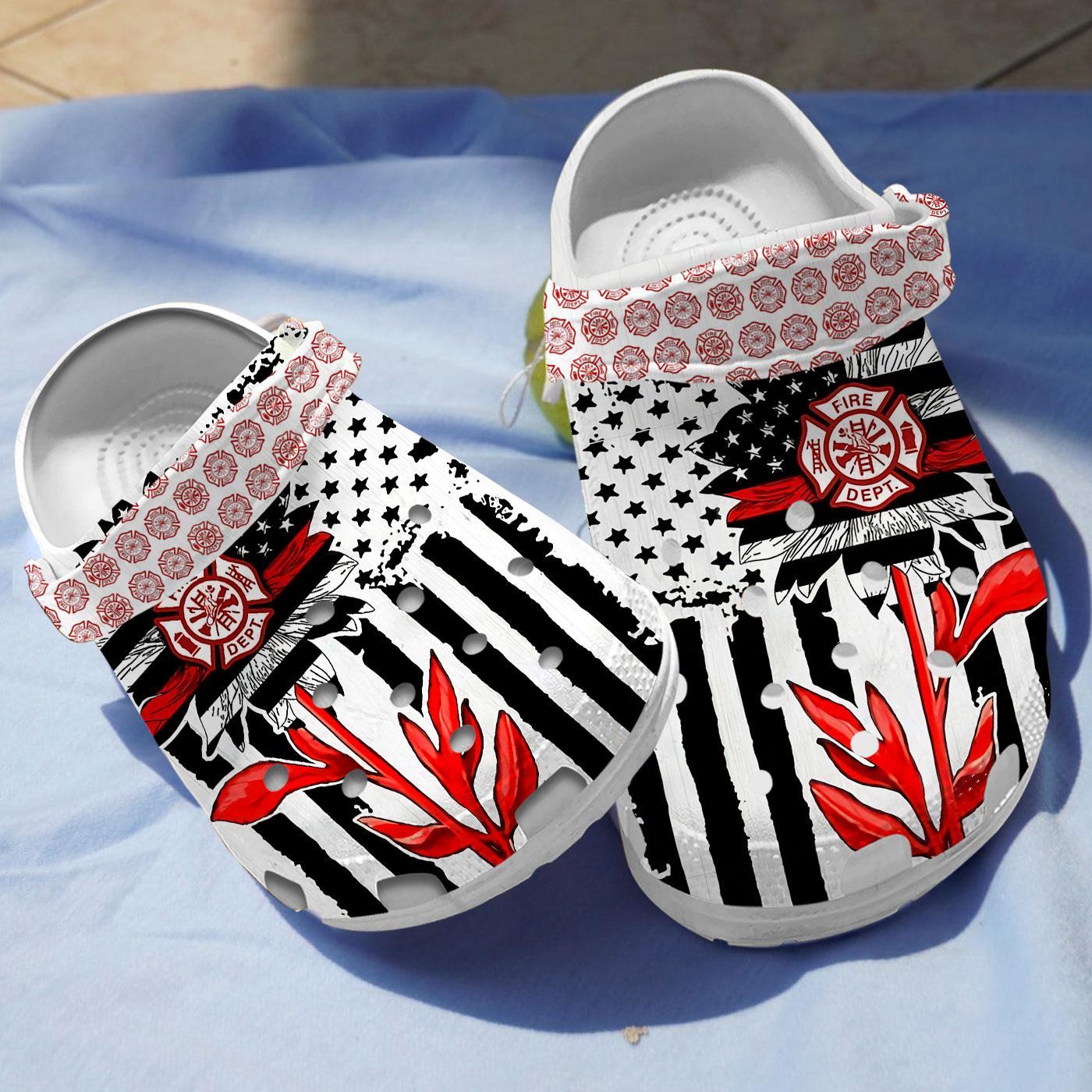 Sunflower firefighter Crocs Crocband Clogs Shoes Comfortable For Men Women and Kids