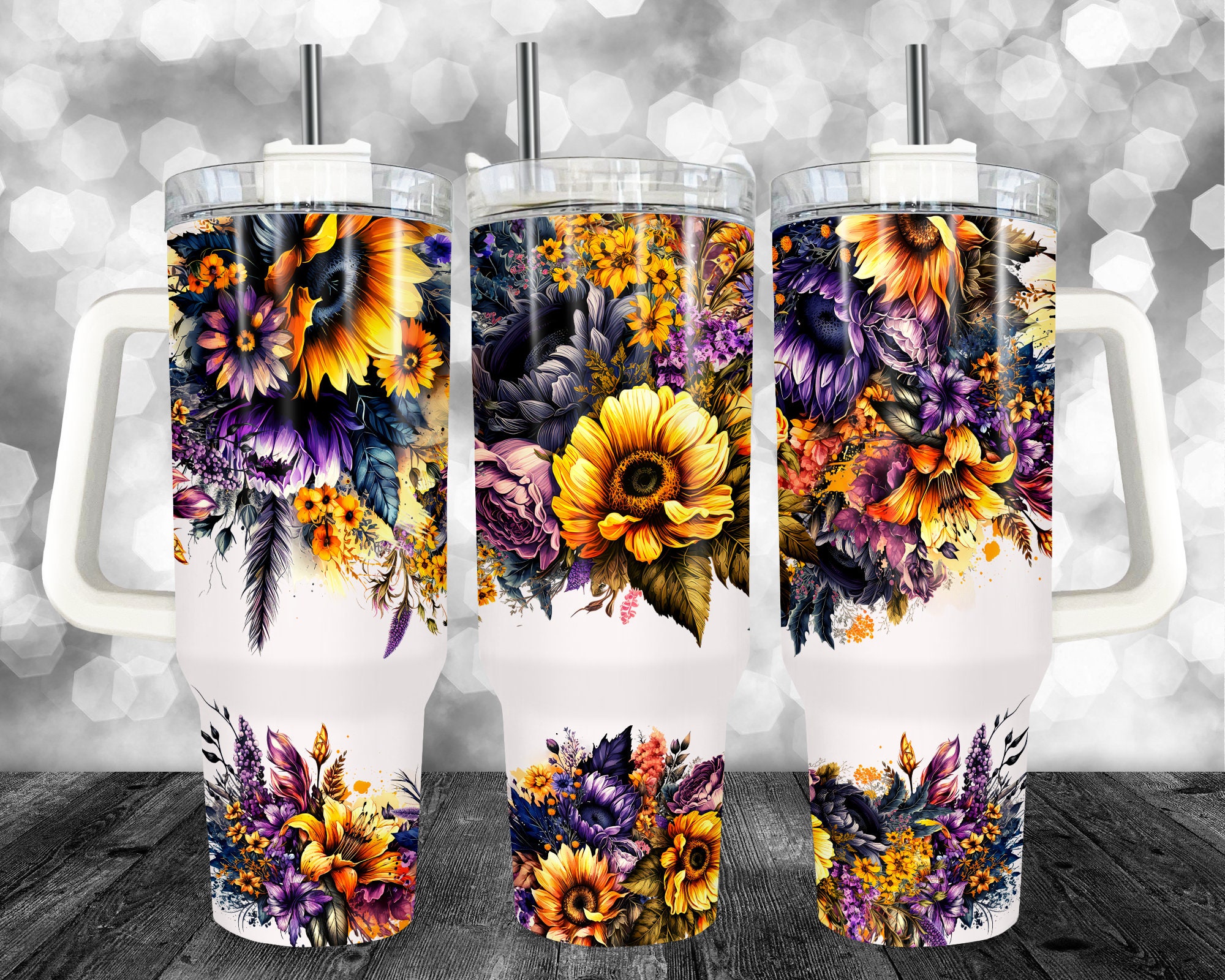 Sunflower Floral Custom Stanley Cup 40 oz 30 oz Tumbler With HandleTVC2301164