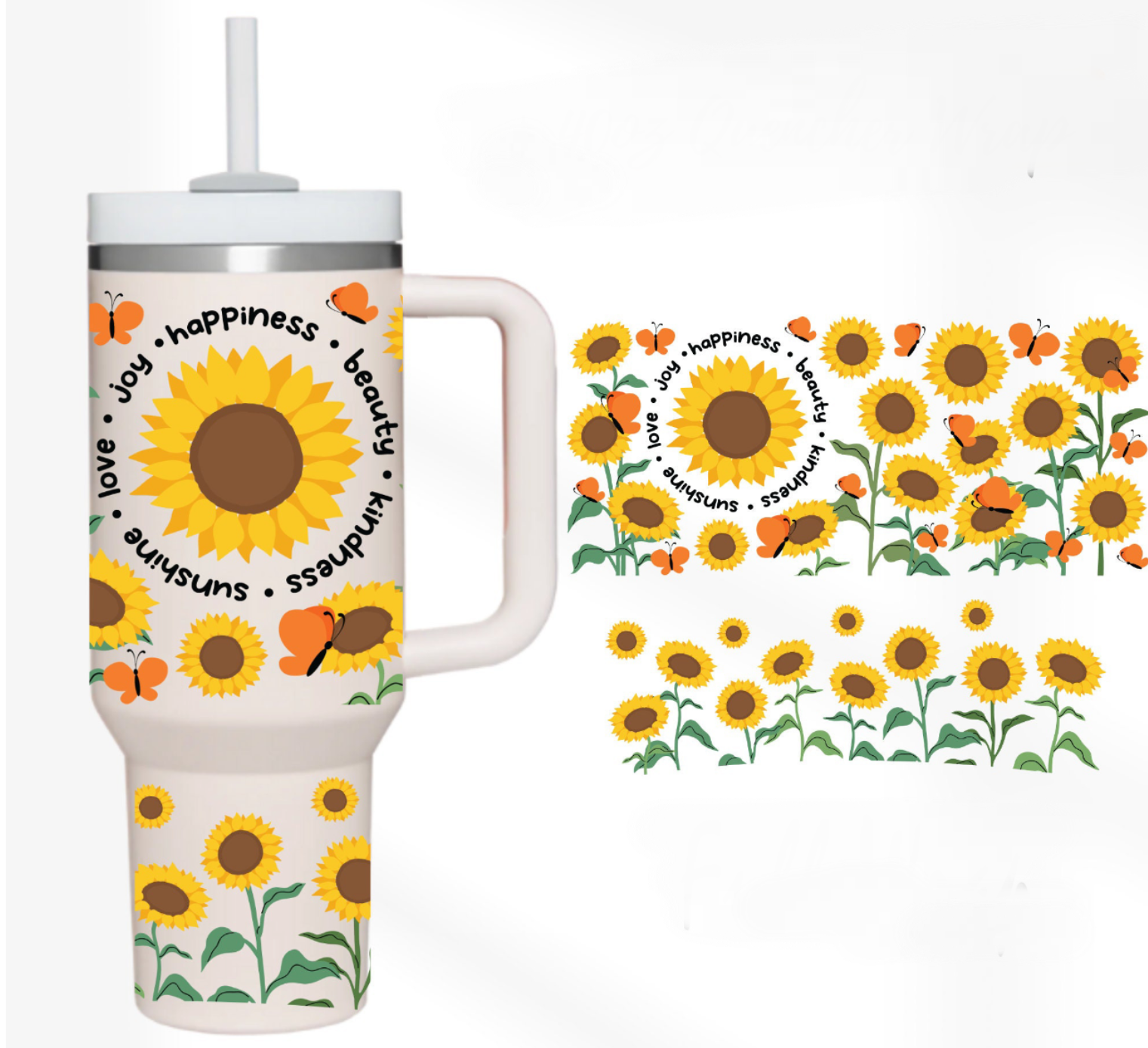 Sunflower Happiness Custom Stanley Cup 40 oz 30 oz Tumbler With HandleTVC2301749