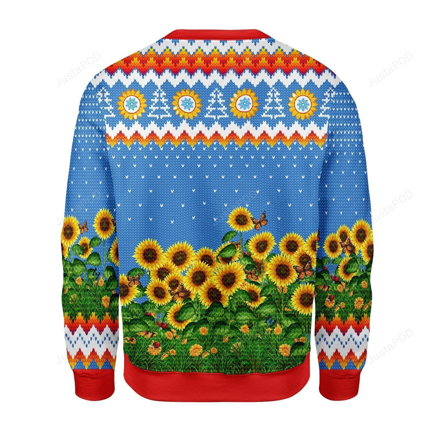 Sunflower Leo Running With Water Gun Ugly Christmas Sweater Adult 3D Funny Matching for family