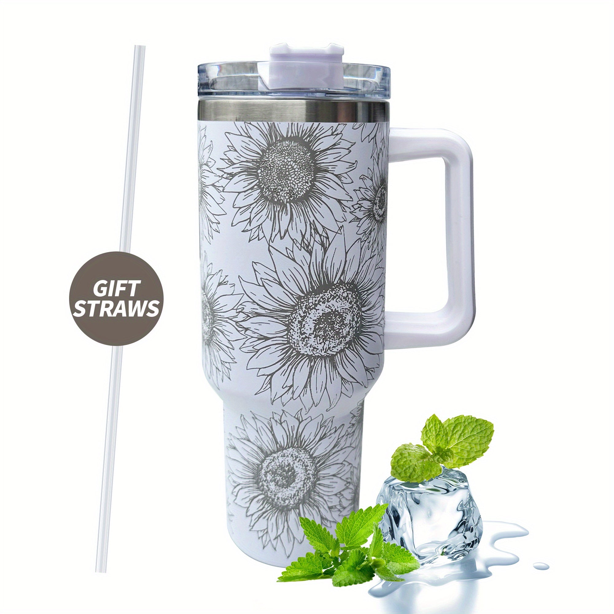 Sunflower Print Custom Stanley Cup 40 oz 30 oz Tumbler With HandleTVC2301649