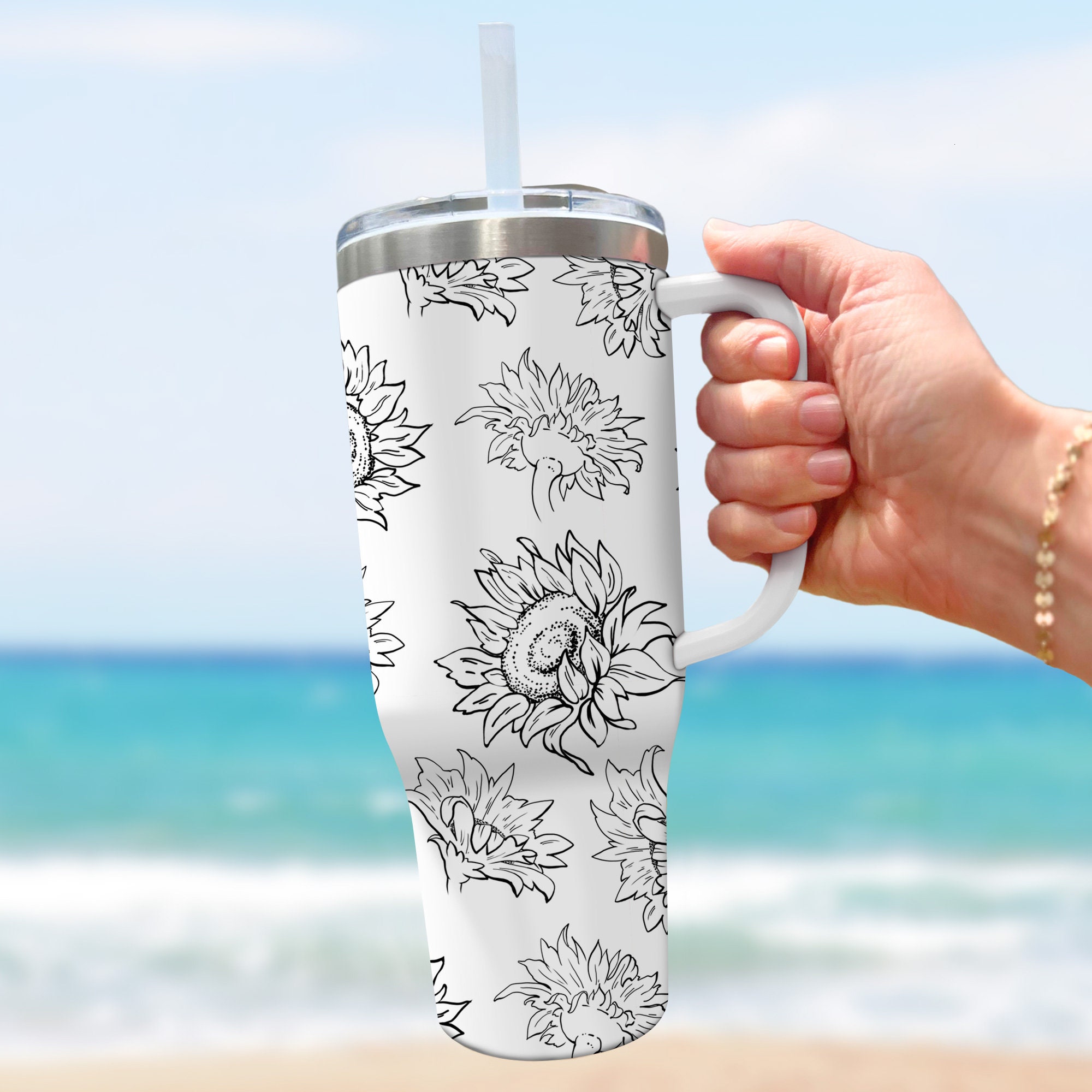 Sunflower Print Custom Stanley Cup 40 oz 30 oz Tumbler With HandleTVC2301973 - Image 5