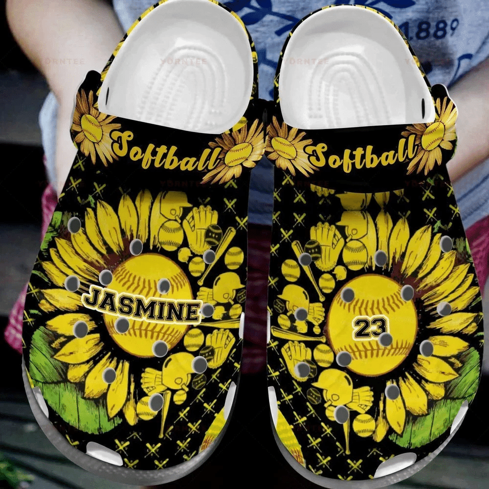 Sunflower Softball 8 Gift For Lover Rubber clog Shoes Comfy Footwear