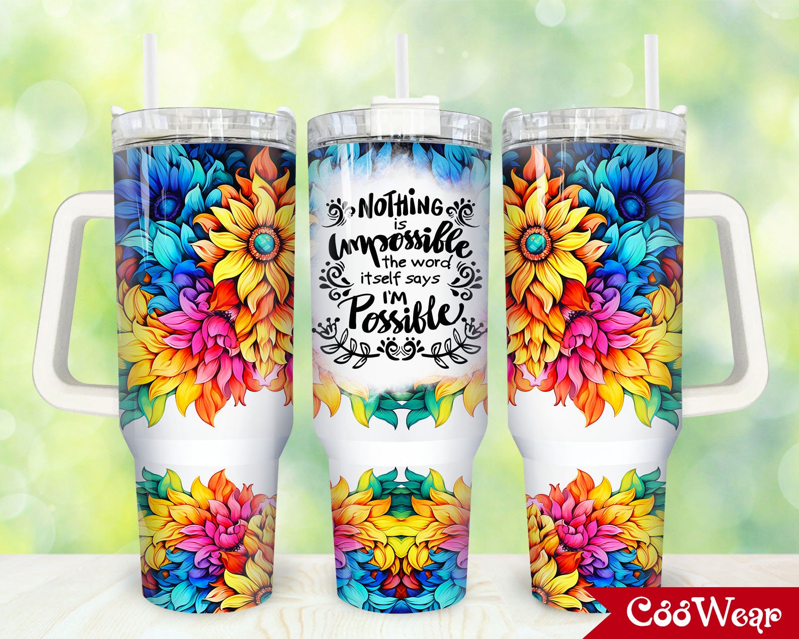 Sunflowers Affirmation Custom Stanley Cup 40 oz 30 oz Tumbler With HandleTVC2301857