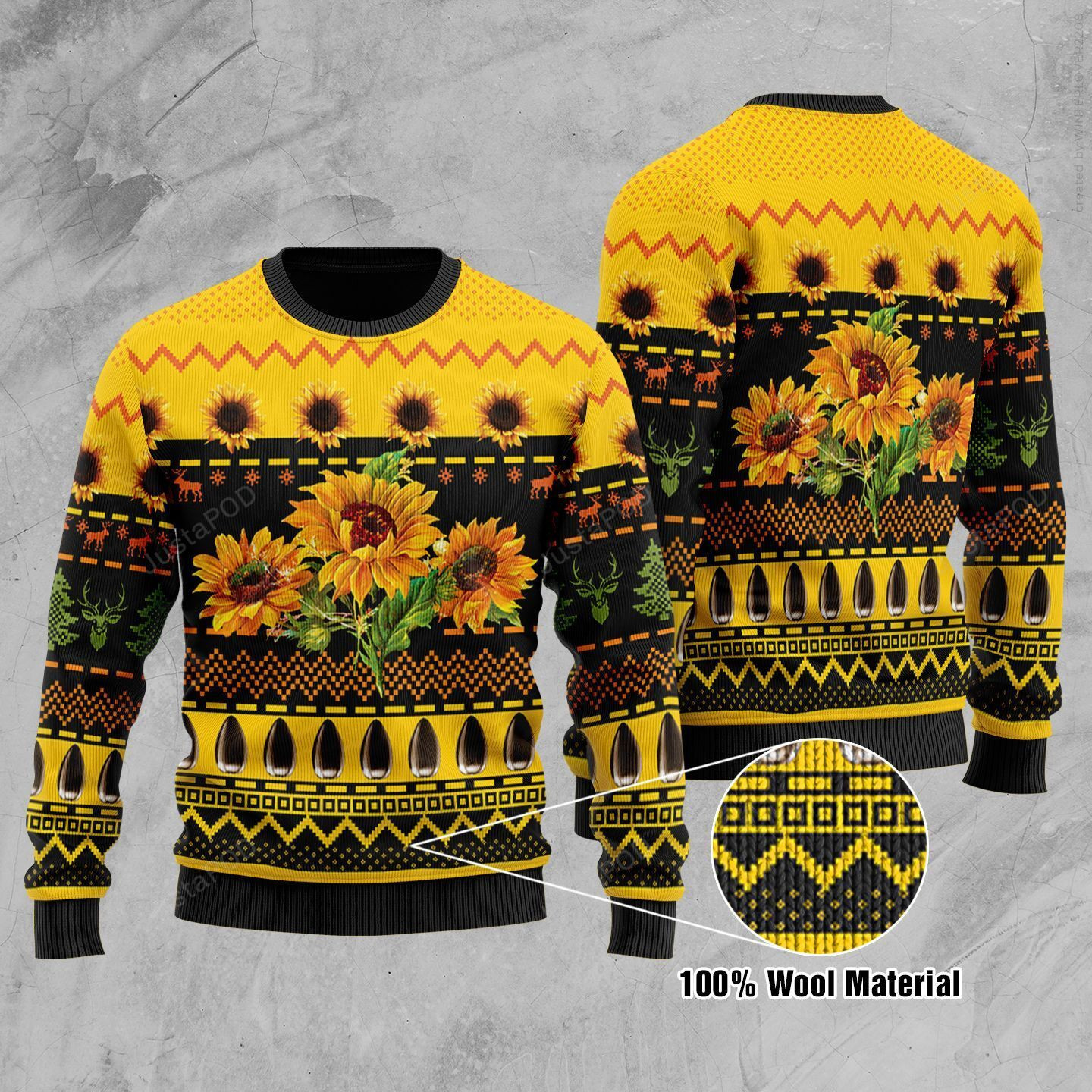 Sunflowers Ugly Christmas Sweater Adult 3D Funny Matching for family