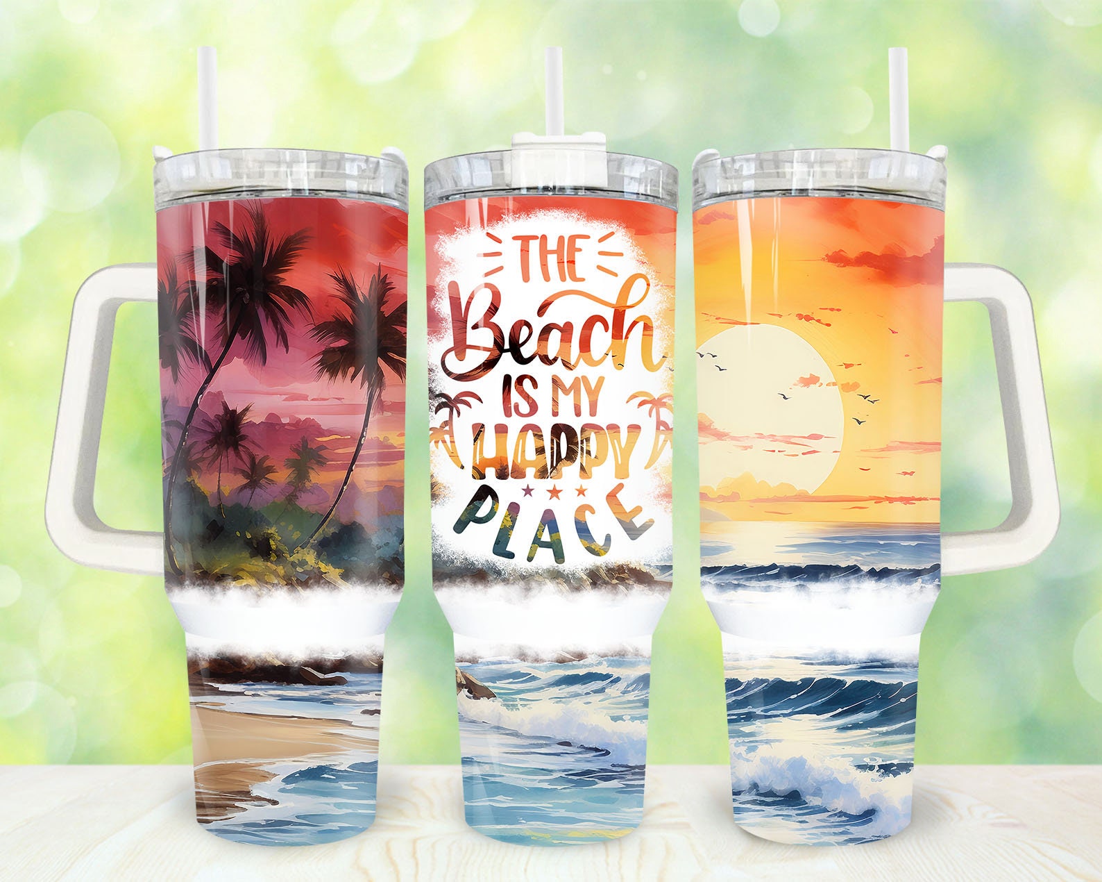 Sunset Beach Custom Stanley Cup 40 oz 30 oz Tumbler With HandleTVC2301917