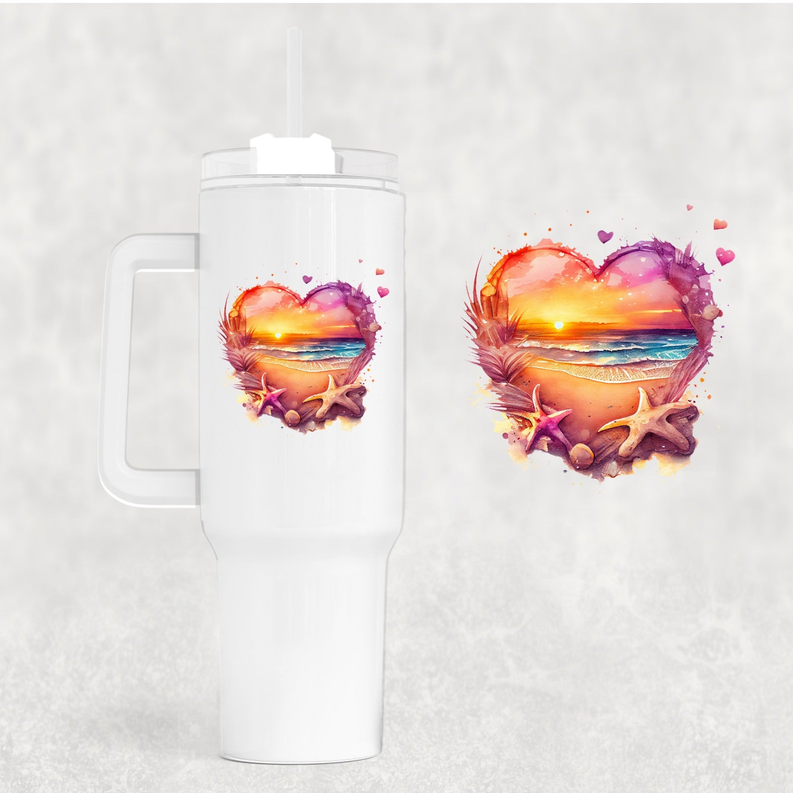 Sunset Shells Custom Stanley Cup 40 oz 30 oz Tumbler With HandleTVC2301748