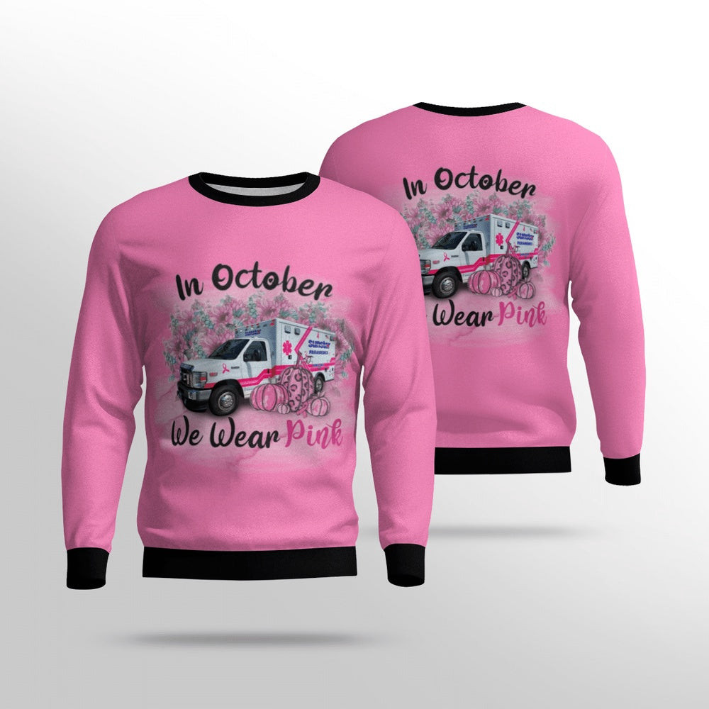 Sunstar Paramedics In October We Wear Pink Christmas Unisex Sweater Unisex Christmas Gift