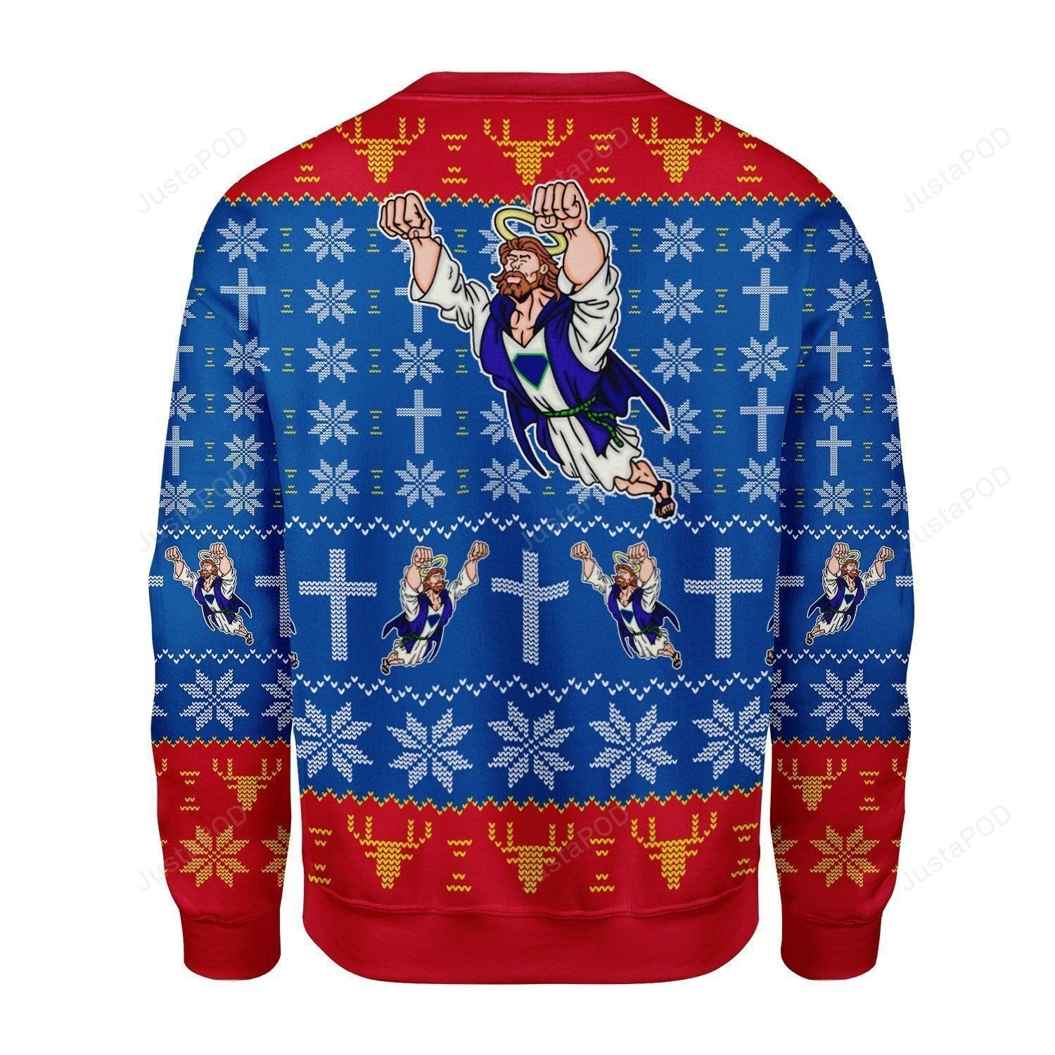 Super Jesus Ugly Christmas Sweater Adult 3D Funny Matching for family