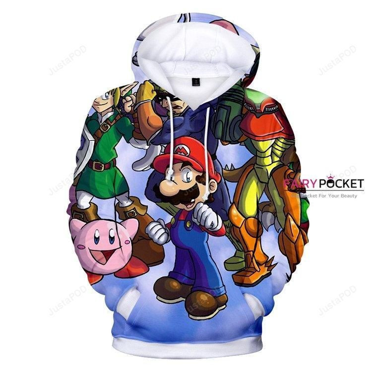 Super Mario Bros. Mario 3D All Over Print Hoodie, Zip Hoodie