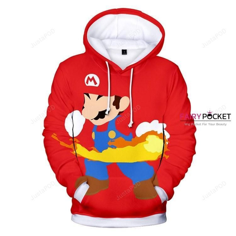 Super Mario Bros. Mario Red 3D All Over Print Hoodie, Zip Hoodie
