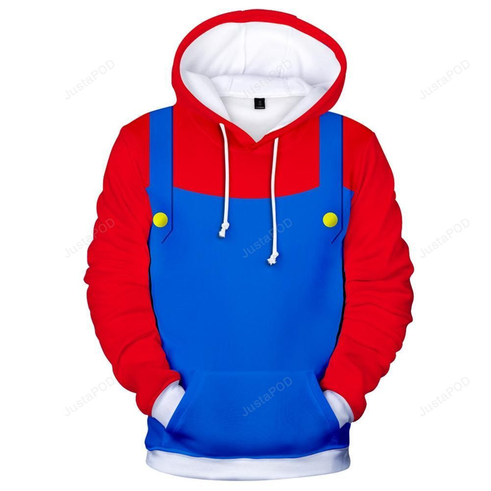 Super Mario Brothers Red Costume 3D All Over Print Hoodie, Zip Hoodie