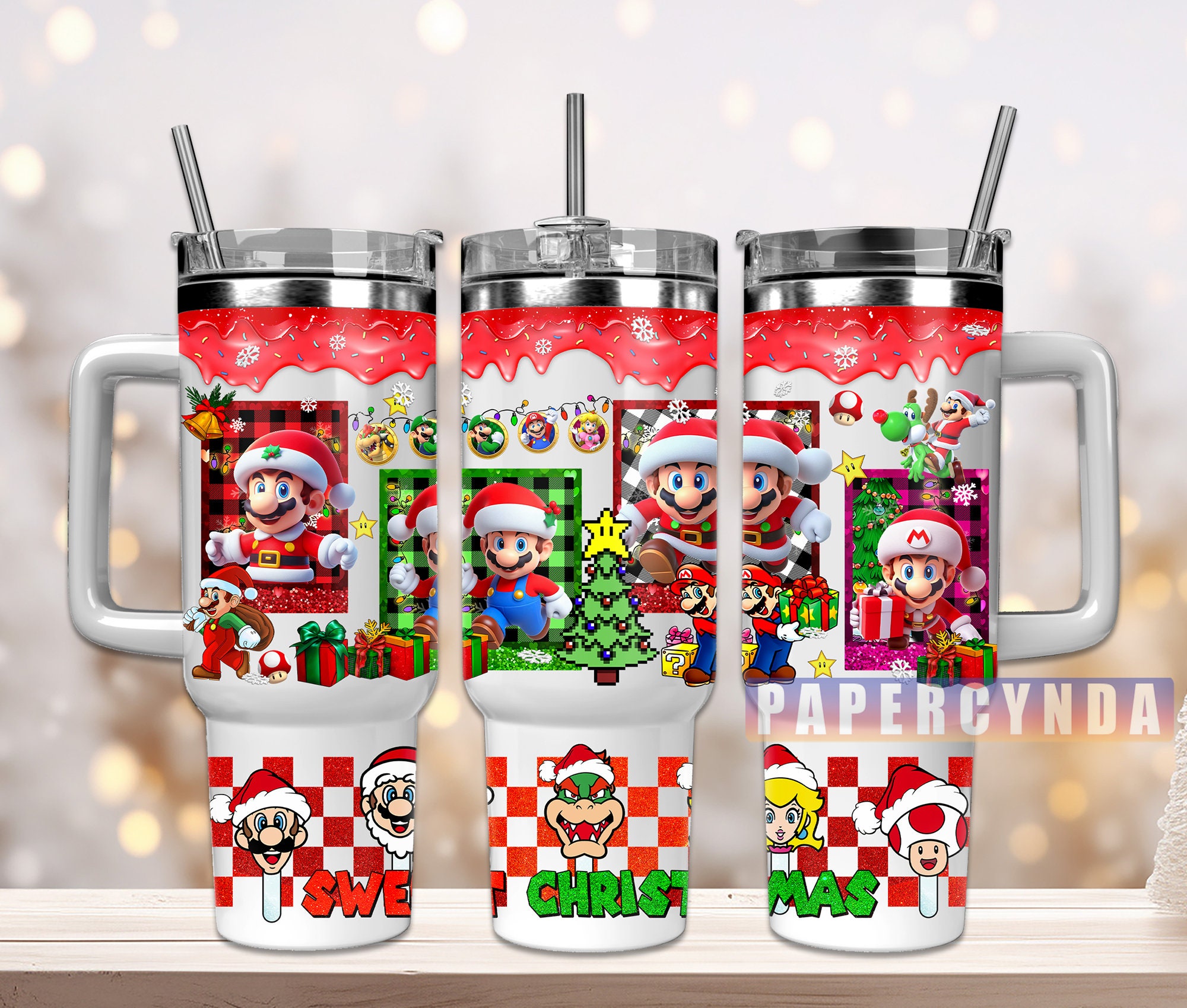 Super Mario Christmas Custom Stanley Cup 40 oz 30 oz Tumbler With HandleTVC2301844