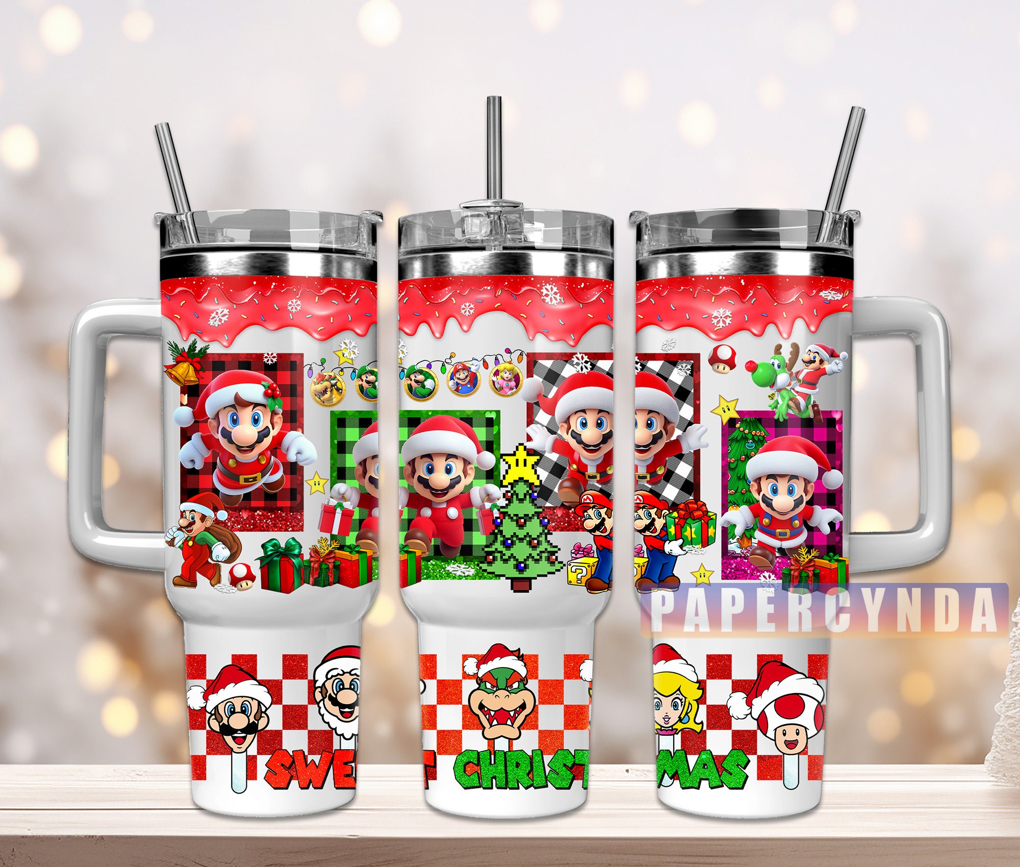 Super Mario Christmas Custom Stanley Cup 40 oz 30 oz Tumbler With HandleTVC2301844