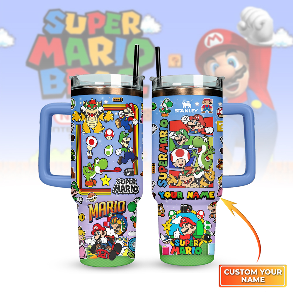 Super Mario Custom Stanley Cup 40 oz 30 oz Tumbler With HandleTVC2301128