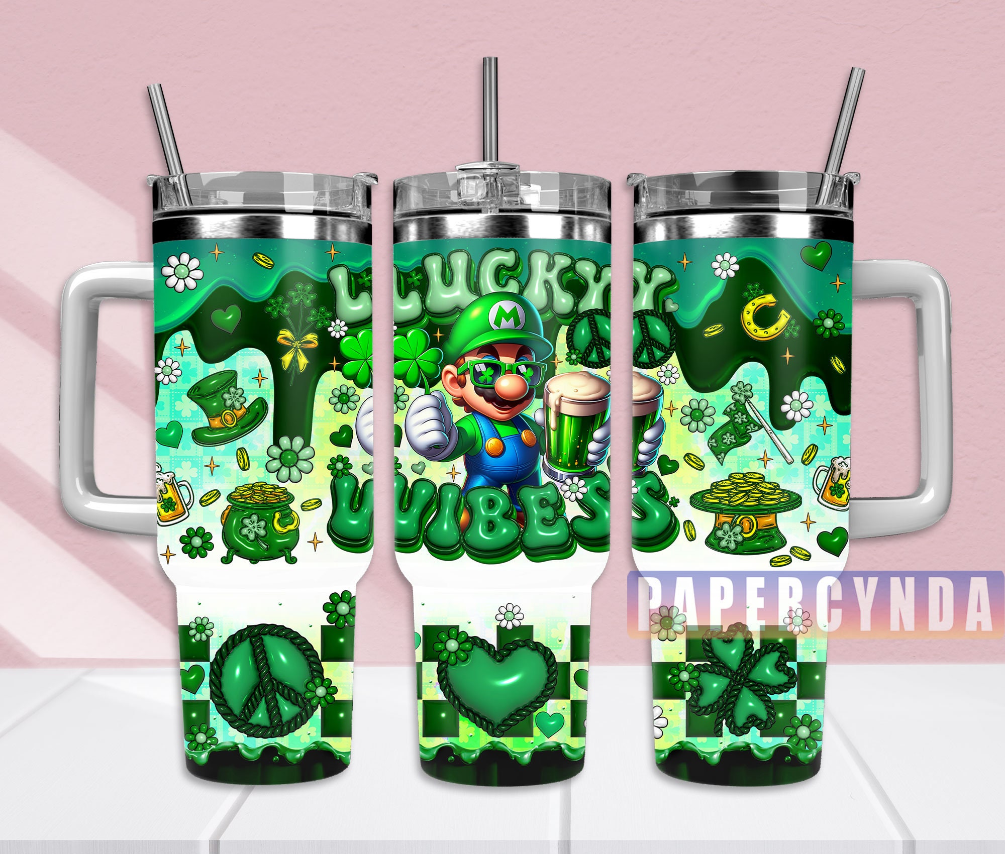 Super Mario Custom Stanley Cup 40 oz 30 oz Tumbler With HandleTVC2301834