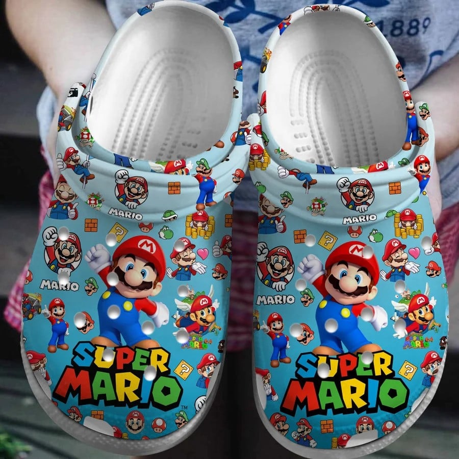 Super Mario Game Crocs Crocband Clogs Shoes Comfortable For Men Women and Kids