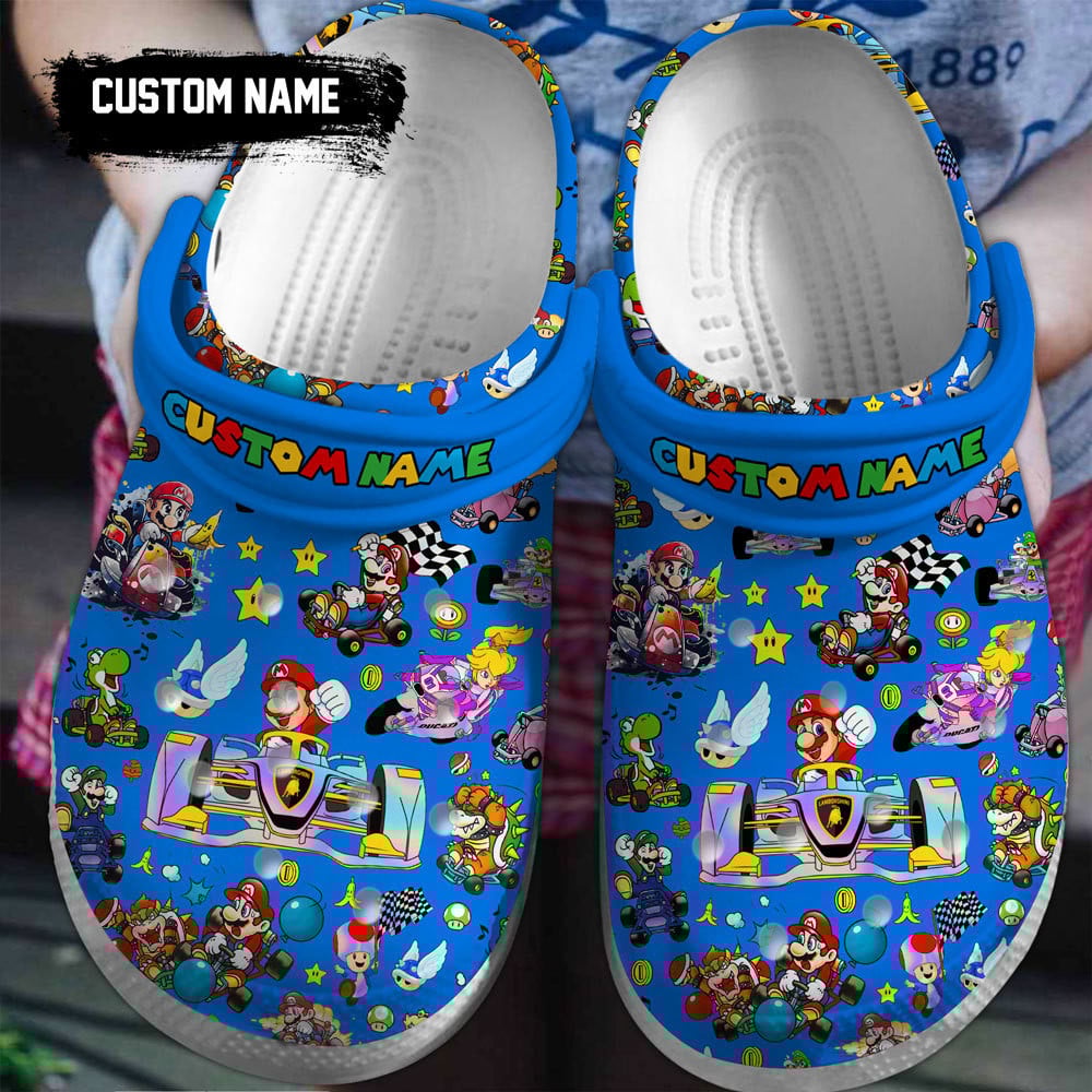 Super Mario Game Crocs Crocband Clogs Shoes Custom Name For Men Women and Kids