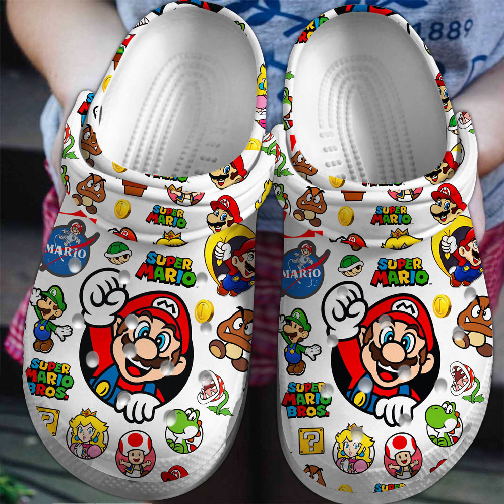 Super Mario Game Premium Crocs Crocband Clogs Shoes Comfortable For Men Women and Kids
