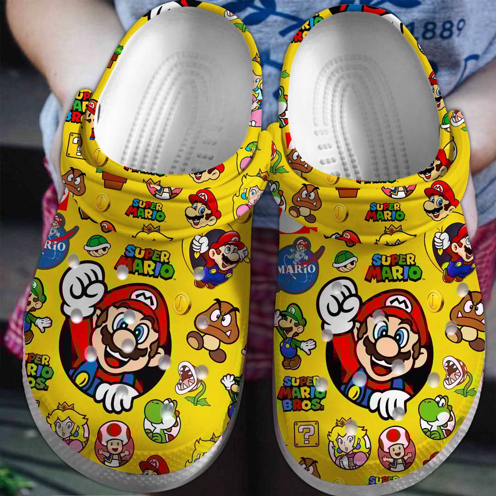 Super Mario Game Premium Crocs Crocband Clogs Shoes Comfortable For Men Women and Kids