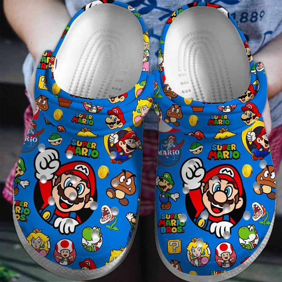 Super Mario Game Premium Crocs Crocband Clogs Shoes Comfortable For Men Women and Kids