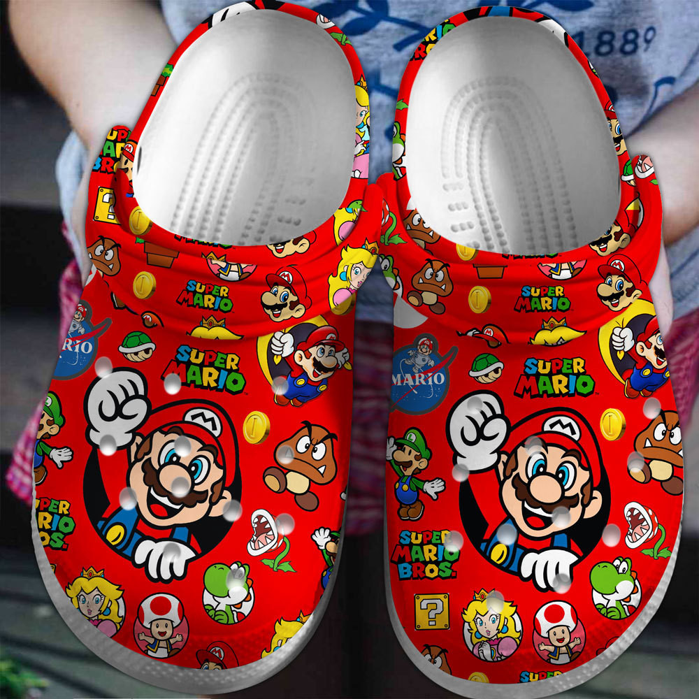 Super Mario Game Premium Crocs Crocband Clogs Shoes Comfortable For Men Women and Kids