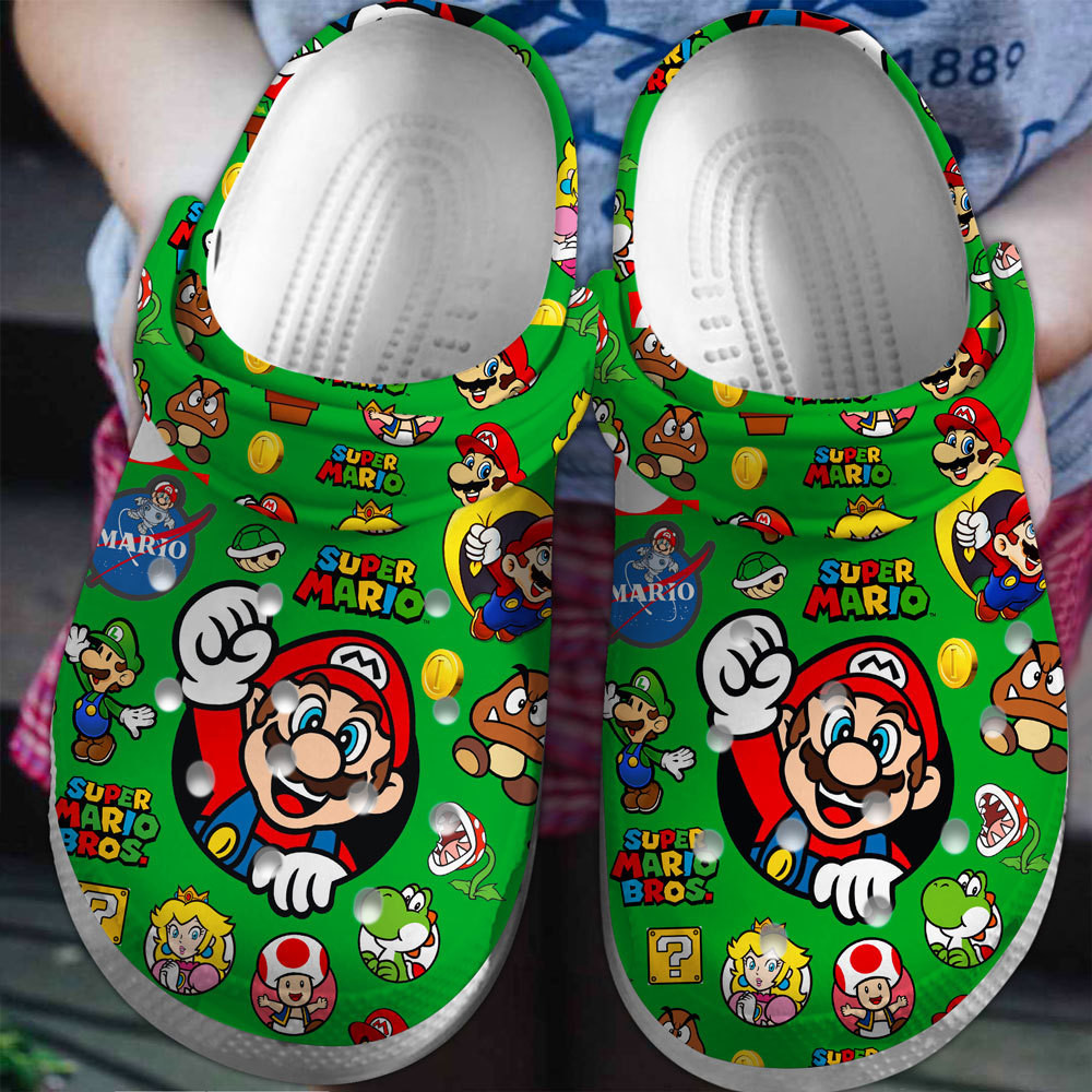 Super Mario Game Premium Crocs Crocband Clogs Shoes Comfortable For Men Women and Kids