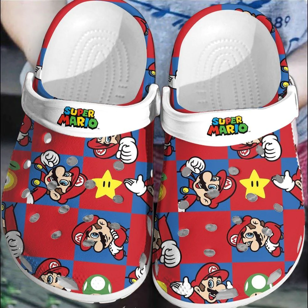 Super Mario Game shoes G02D7 Crocs Crocband Clogs Shoes For Men Women