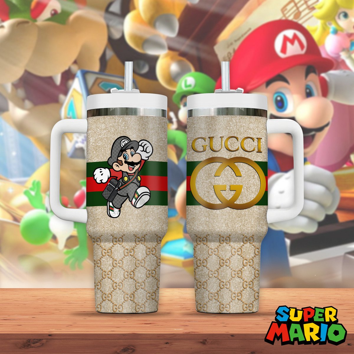 Super Mario Games Custom Stanley Cup 40 oz 30 oz Tumbler With HandleTVC2301260