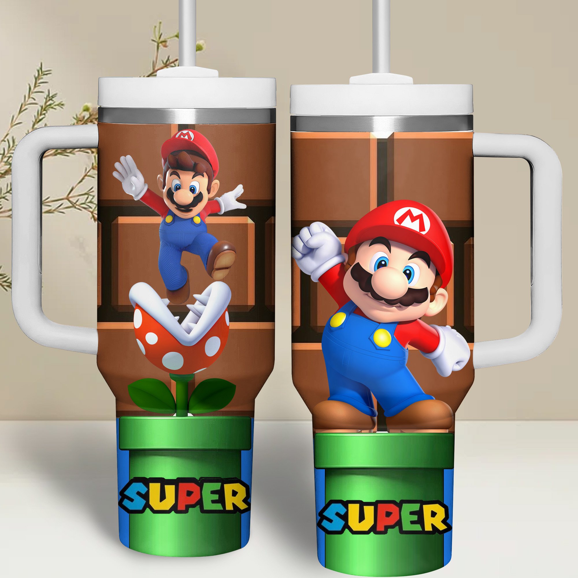 Super Mario Games Custom Stanley Cup 40 oz 30 oz Tumbler With HandleTVC2301261