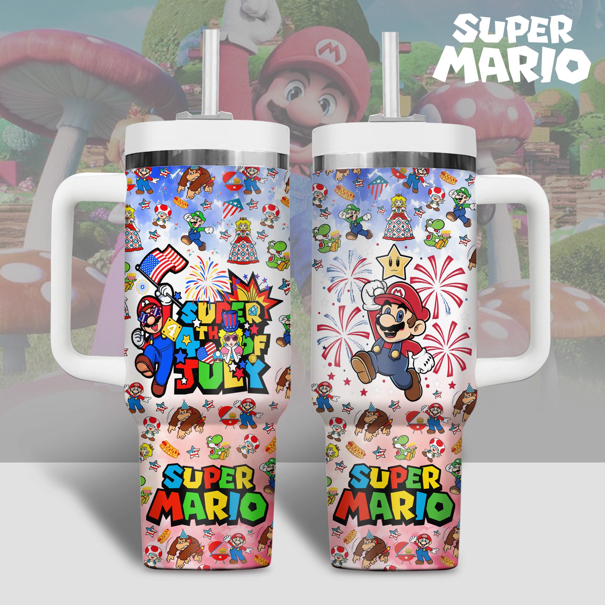 Super Mario Games Custom Stanley Cup 40 oz 30 oz Tumbler With HandleTVC2301293